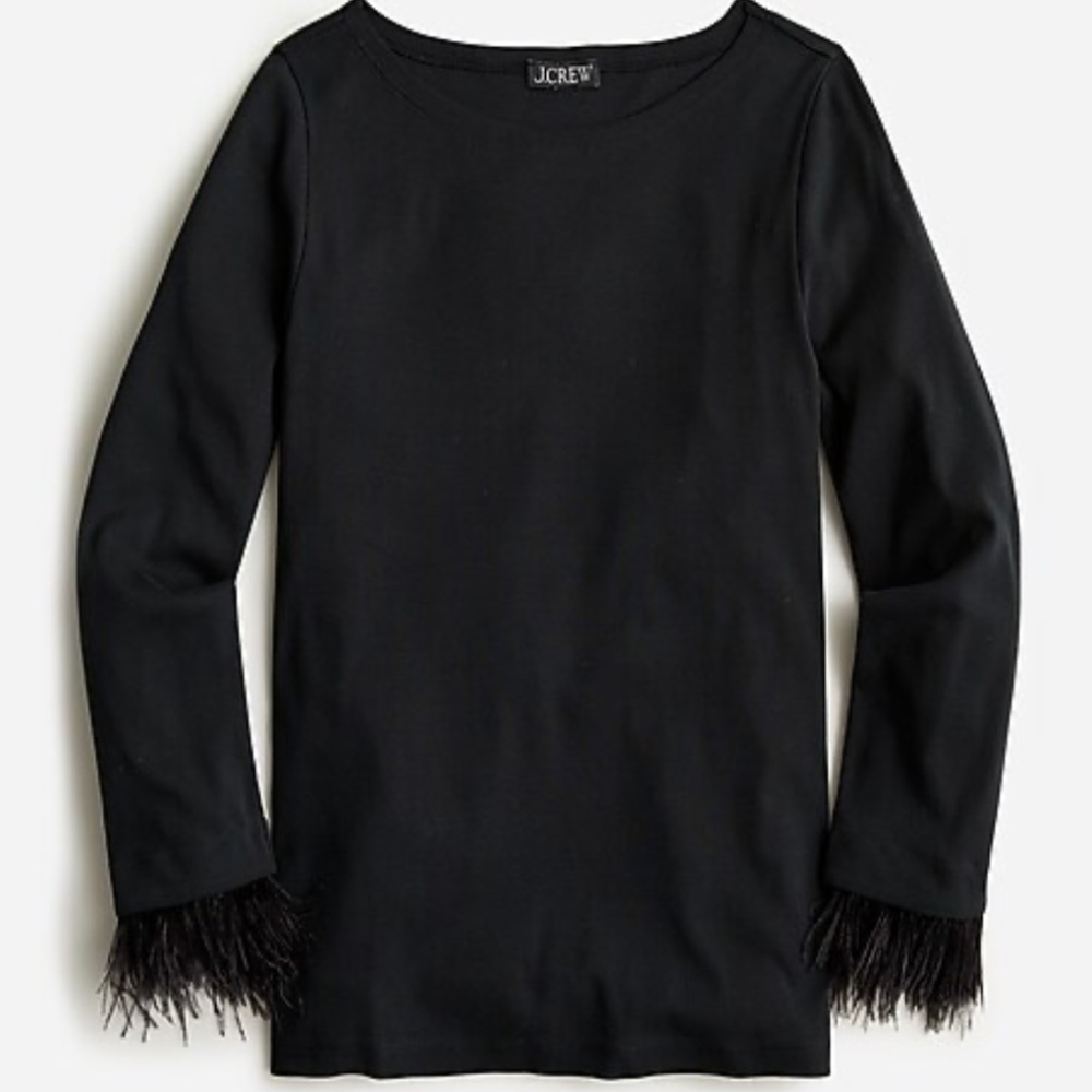 JCREW -  Feather-trim long-sleeve shirt
